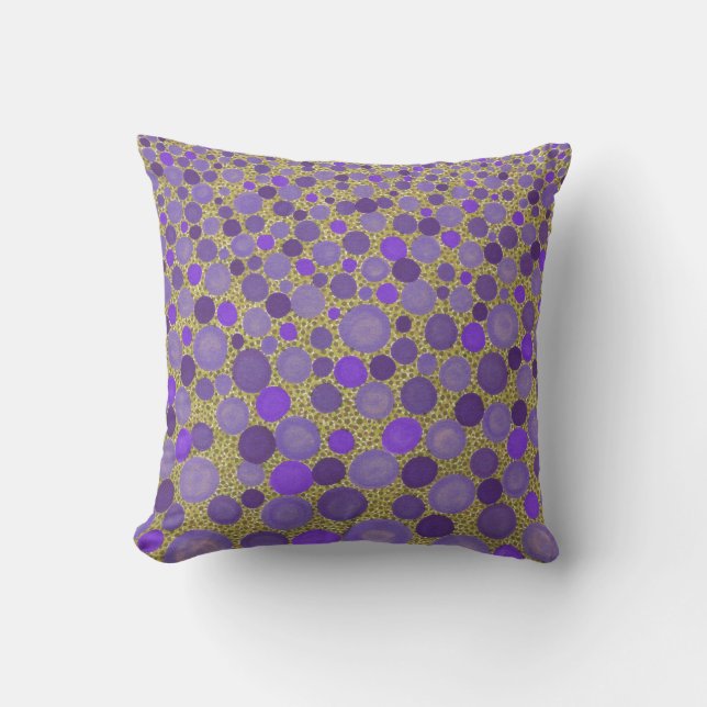 Violet und Dijon Gepunktetes Kissen (Vorderseite)