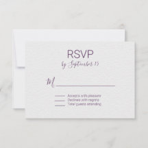 Violet und White Wedding RSVP
