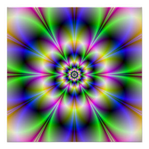 Violet vert et Fleur bleue Zazzle Poster parfait