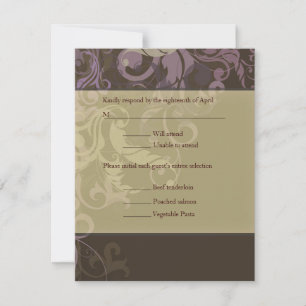 Violet Victoria Mariage damassé RSVP