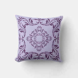 Violet Vintag Damask Muster Kissen