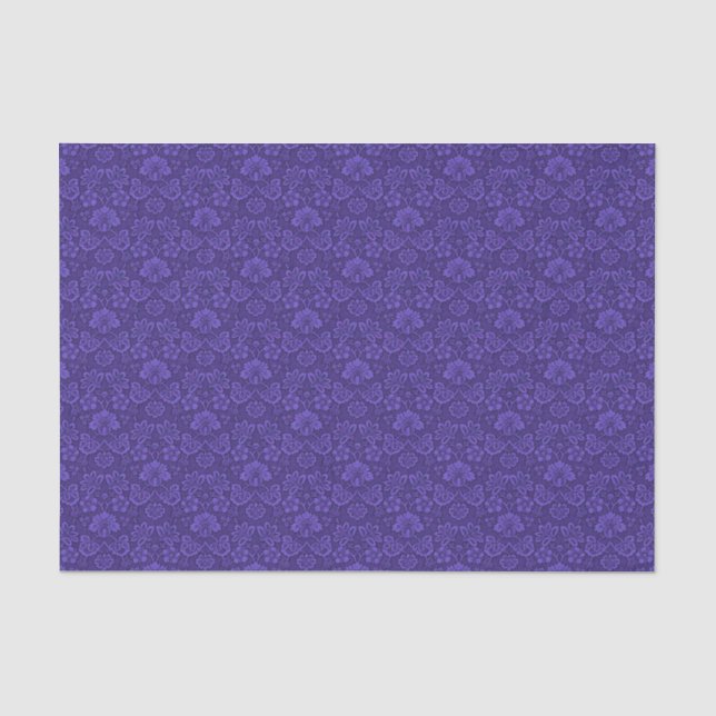 Violet Vintag Damask Seidenpapier (Vorderseite)
