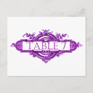 Violet Vintage Wedding Empfang Tischnummern