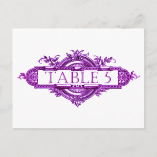 Violet Vintage Wedding Empfang Tischnummern