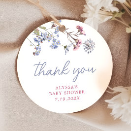 Violet Vintage Wildblume Kinderdusche Begrüßungsta Geschenkanhänger