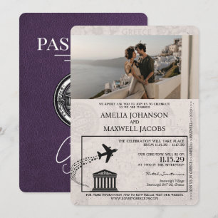 Violet Violet Faire-part de mariage de passeport d