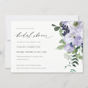 Violet violet Floral Fête des mariées Invitation