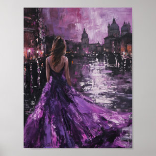 Violet Vista: Ein verzauberter Abend in Venedig Poster