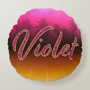 Violet Vorname Name golden pink Kissen