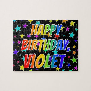 "VIOLET" Vorname, Spaß "HAPPY BIRTHDAY"