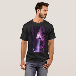 Violet Wasserfall Männer schwarzer T - Shirt