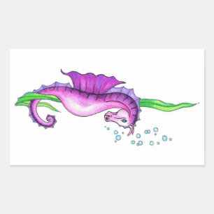 Violet-Wasserpferd Rechteckiger Aufkleber