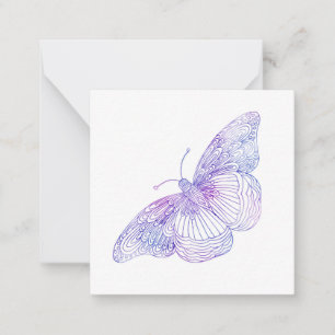 Violet Watercolor Butterfly Mitteilungskarte