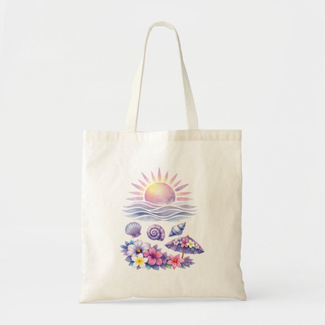 violet watercolor creative beach tragetasche (Vorne)