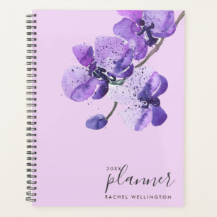Violet Watercolor Orchideen Planer