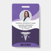 Violet Wave Graphered Nurse Foto ID