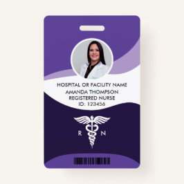 Violet Wave Graphered Nurse Foto ID Ausweis