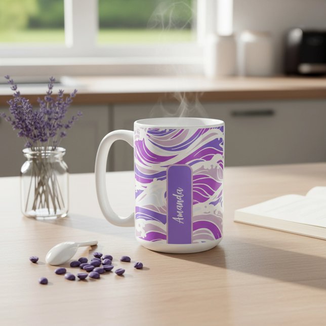 Violet Wave Pattern Kaffeetasse (Von Creator hochgeladen)