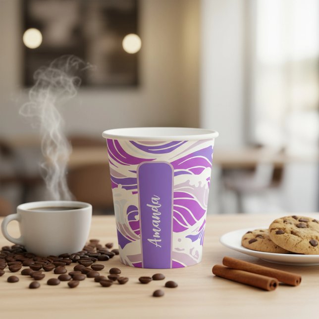 Violet Wave Pattern Pappbecher (Von Creator hochgeladen)