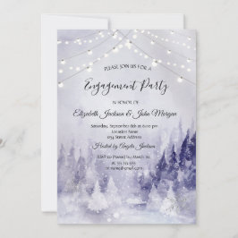 Violet Winter Landschaft Schnee Verlobung Einladung