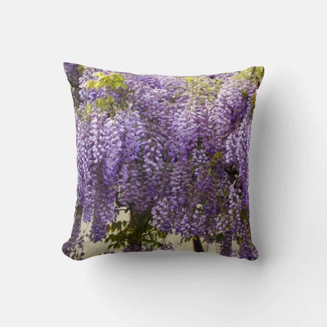 Violet Wisteria Blume Kissen (Vorderseite)