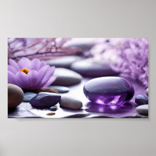 Violet Zen Steine Lotus Psychologe Therapeut  Poster