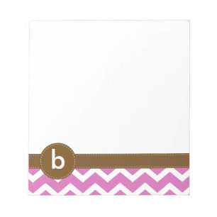 Violet Zig Zag Zickzack Muster Monogram Notepad Notizblock