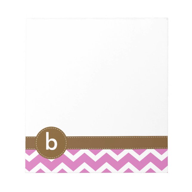 Violet Zig Zag Zickzack Muster Monogram Notepad Notizblock (Vorderseite)