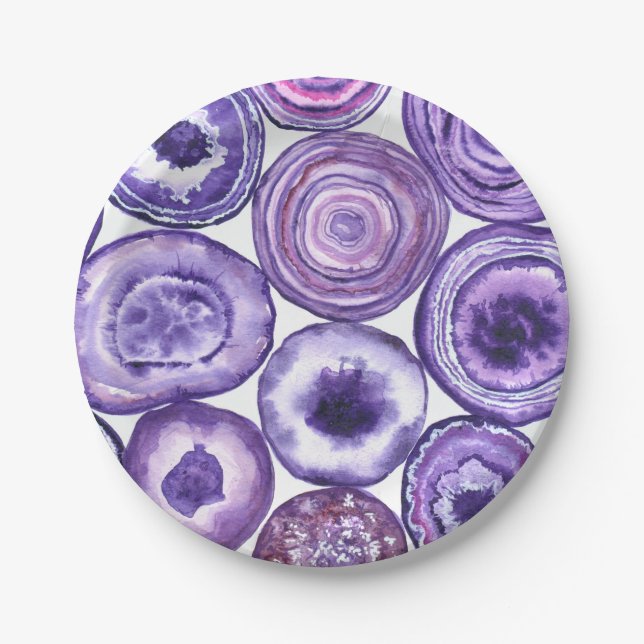 Violetagotmuster Pappteller (Vorderseite)
