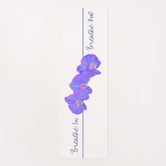 Violetblaue Orchideen - atmen Sie ein. Ausatmen Yogamatte (Vorderseite)