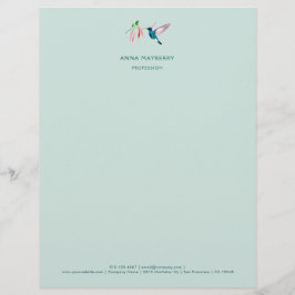 Violetear Hummingbird Letterhead Briefbogen