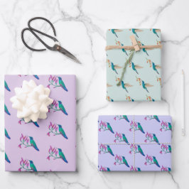 Violetear Hummingbird-Muster-Umschlagpapier Geschenkpapier Set