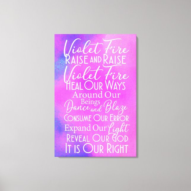 Violetfeuergebet: Spirituelle Kunst der positiven  Leinwanddruck (Vorderseite)