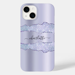 Violetlavender agate-Marmornamenskript Case-Mate iPhone 14 Hülle