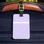Violetlavender nennen elegante, moderne Initialen Gepäckanhänger<br><div class="desc">Ein violetter, lavenderfarbener Hintergrund. Personalisieren und fügen Sie Ihre Monogramm-Initialen und Ihren Namen mit Blockbuchstaben geschrieben. Weiße Buchstaben vorne, schwarz auf der Rückseite. Modern, trendig und einfach. Zurück: Fügen Sie Ihre Kontaktinformationen hinzu.</div>