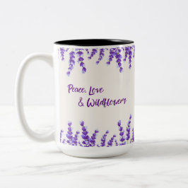 Violetlavender Wildblumen Zweifarbige Tasse