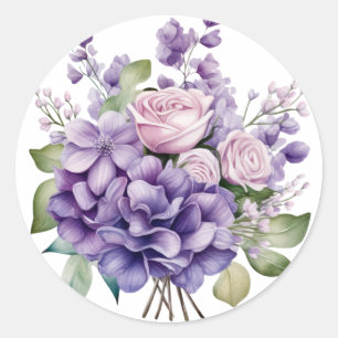 Violetpony und Rose Hochzeit Runder Aufkleber