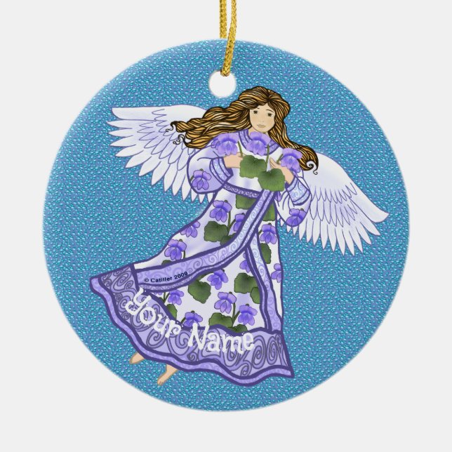 Violets Angel Keramik Ornament (Vorne)