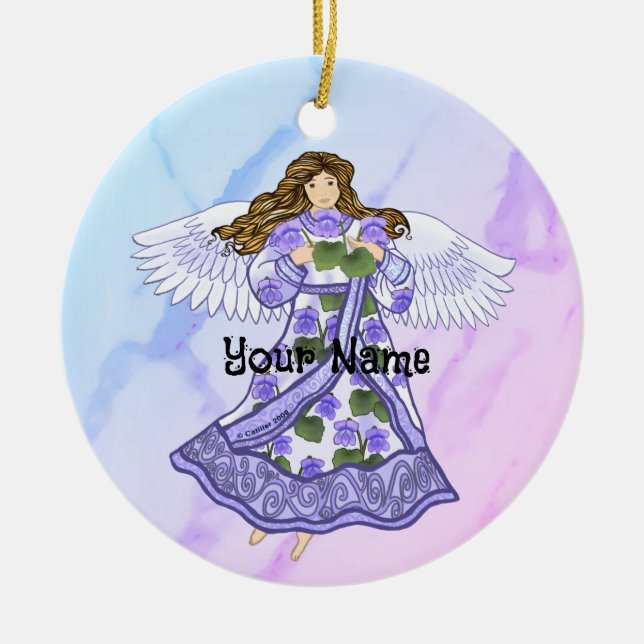 Violets Angel Keramik Ornament (Vorne)
