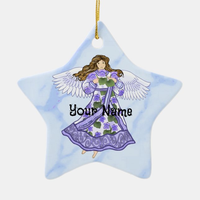 Violets Angel star Keramik Ornament (Vorne)