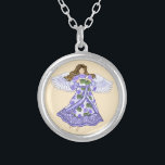 Violets Angel Versilberte Kette<br><div class="desc">Violets Engel Halskette, T - Shirt und Engel Geschenke von ArtMuvz Illustration. Wunderschöner Gold Engel T - Shirt , Christlicher Engel Geburtstag und Weihnachtsgeschenke, Tote Tasche, Tasse, Hut. Engel-Geschenke sind eine nachdenkliche und sinnvolle Art, jemandem zu zeigen, den man pflegt. Engel-Geschenke können religiös oder weltlich sein und für jedes Budget...</div>