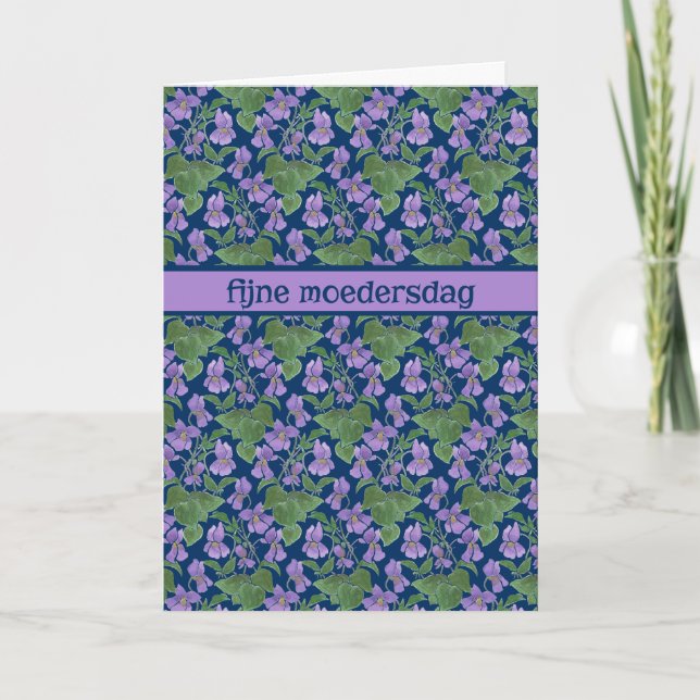 Violets, carte de fête des mères, salut néerlandai (Devant)