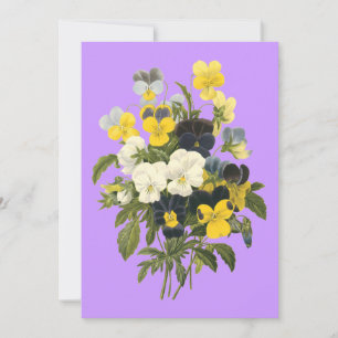 Violets et Pansy Floral Custom Party Invitations