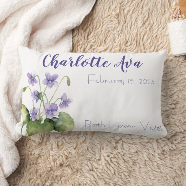 Violets Februar Geburtsmonat Blume Lendenkissen (Decke)