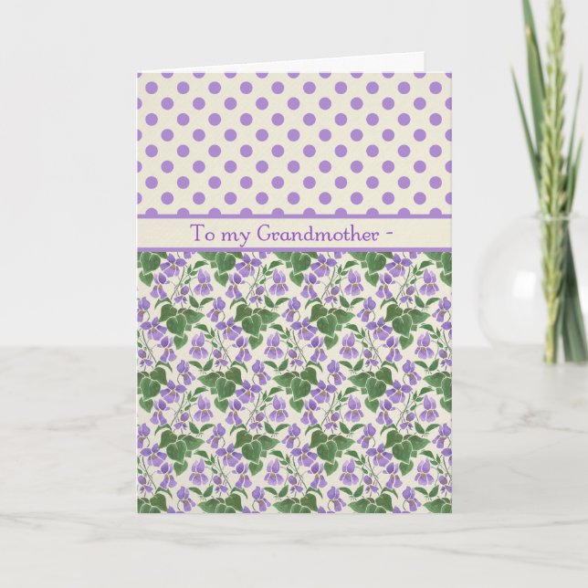 Violets, février Carte d'anniversaire pour grand-m (Devant)