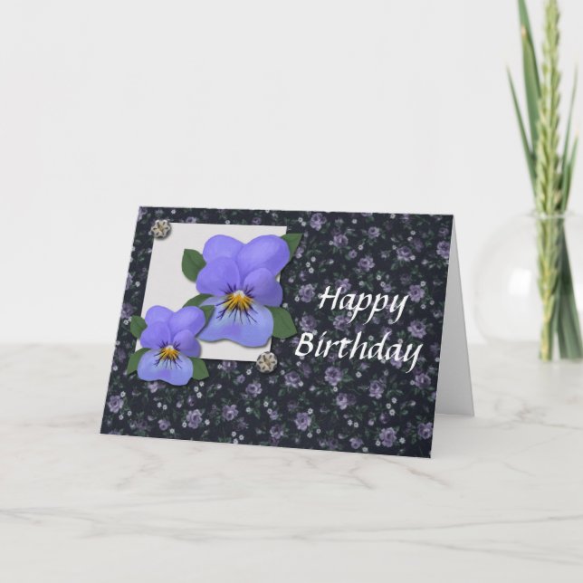 Violets Geburtstagskarte (Großdruck) Karte (Vorderseite)