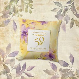 Violets Gold 50. Hochzeitsjubiläum Wurfkissen Kissen