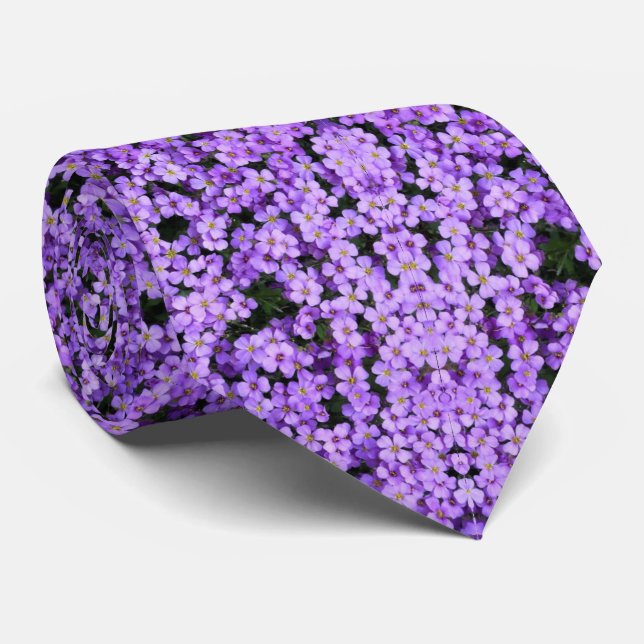Violets Neck Tie Violet Blume Krawatte (Gerollt)