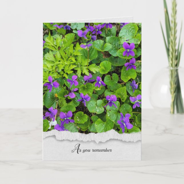 Violets sauvages avec Raindrops carte de sympathie (Devant)