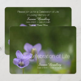 Violets sauvages Célébration de la vie Invitation